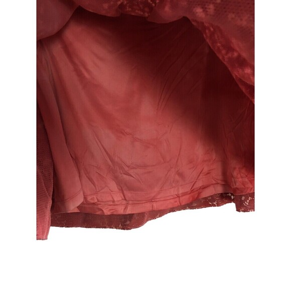 Express Short Skirt Women's Size 14 Red Lace Back Zipper - Picture 4 of 8